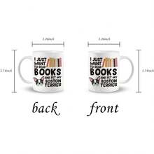 Taza de café Boston Terrier, solo quiero leer libros y acariciar mi taza de cerámica Boston Terrier de 11oz, regalos de taza de té para amantes de libros de perros, mujeres y hombres - Multicolor - Ver 9