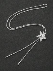 1 pezzo Collana con ciondolo a stella pentagramma oversize, gioiello regalo per donne e uomini, collana con catena a clavicola in stile Y2K