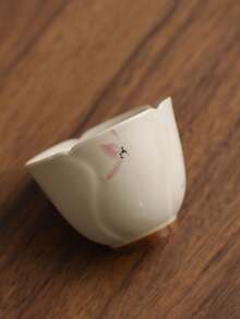 1/2/6 piezas Tazas de té de cerámica con patrón de orquídea, tazas de té Gongfu con borde floral pintado a mano, tazas para cata de té, adecuadas para reuniones, té de la tarde, recibir invitados, regalo - Multicolor - Ver 5