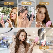 Compact Mirror With Light 1X 3X Magnification LED Pocket Mirror With USB Data Cable Mini Mirror For Purse Pocket Travel And Present Pink - 粉色 - 查看 7