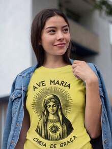 Our Lady Shirt 100% Cotton New Full - Yellow - View 2