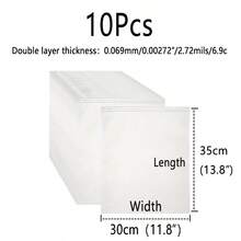 10pcs Transparent Plastic Garment Packaging Bags With Frosted Zipper, For Clean And Transportation Of T-Shirts, Shirts, Documents, Towels, Socks, Toys, Shoes, Practical Travel Bags, Resealable And Washable Storage Bags - Versatile And Convenient Dorm Room Essentials Clothes Organizer Closet Organization And Storage Bedroom - Clear - View 21