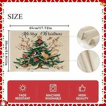 4件套圣诞主题餐垫，以简约的圣诞树和松鼠图案为特色，饰有圣诞球和鲜花，适合日常用餐、节日餐桌装饰、厨房装饰和家庭聚会装饰。它也是节日餐桌装饰的绝佳选择，最适合圣诞节使用。 - 彩色 - 查看 4