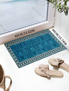 Rug Area Rug Runner Rugs Modern Solid Color Rug Modern Border Rug Contemporary Diamond Border Solid Rugs Living Room Rug Bedroom Rug Accent Rug For Classroom, Blue Green - Multicolor - View 3