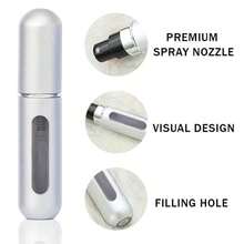 5ml Refillable Perfume Atomizer Spray Bottle, Single Pack, Shiny Pink Fragrance Bottle Sprayer Pump Storage Container For Travel, Living Room, Bedroom, Bathroom Home Decor, Wedding, Party, Birthday, Men's Gift, Mom Dad Friend, New Year, Accessory, Fun Gift - Zk04 - Xem 5