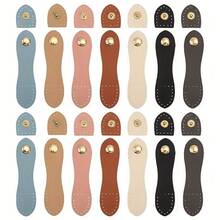 2/6/8Pcs Adjustable Snap Purse Locks - Faux Leather Sew-On Closures With Assorted Color Buttons For Handbags & Clutches
