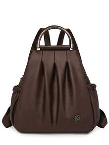 Fashion Backpack For Women Luxury Designer Rucksack Retro Style Ladies Multi-Functional Shoulder Bags Teenager Casual Travel - Coffee Brown - View 3