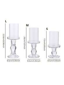 1 Peça/1 Conjunto Suporte de Vela de Vidro, Suporte de Vela Transparente, Castiçal Decorativo, Castiçal de Cristal com Base Redonda, para Suprimentos Casuais Diários de Festa, Velas Brancas, Simples, Elegante, Atmosférico, Velas Românticas para Casamento e Mesa, Pode ser Usado em Festa de Aniversário, Cafeteria, Sala de Estar, Sala de Jantar, Quarto, Banheiro, Escritório