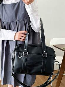 Geantă de umăr drăguță de înaltă calitate, stil universitar