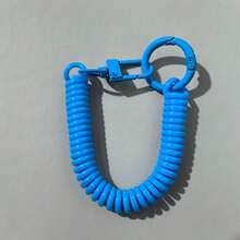 1pc Multicolor Retractable Telephone Cord Plastic Spring Keychain Coil Stretch Coin Keyring Elastic EVA Key Chain School Bag Accessories Lanyards With Id Holder Car Accessories Bag Charms