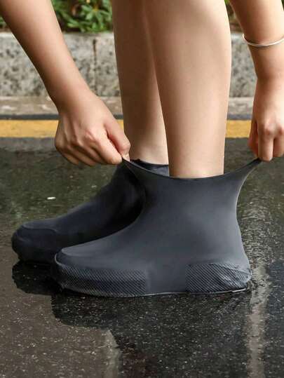 Cubiertas impermeables para zapatos de lluvia, uso en exteriores antideslizante, botas de lluvia de látex gruesas y duraderas