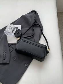 时尚百搭简约通勤斜挎包，适合女士 - 黑色 - 查看 7