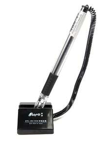 3/5pcs Desk Holder Fixed Gel Pen Counter Advertising Signature Pen Office School Stationery Table Gel Pen - Black - View 4