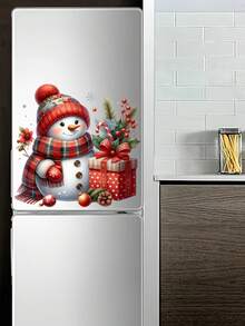 1pc Festive Snowman Toilet Lid Decal PVC Self-Adhesive Festive Snowman Toilet Seat Sticker Square Shape With Holiday Garland, Berries & Presents Design Perfect 11.61*11.61in For Bathroom Decor Christmas Seasonal Toilet Decor Bathroom Ceramic Decoration Wall Stickers Wall Sticker Wall Decor Stickers Home Decor Christmas Decorations Christmas Decorations Home - Multicolor - View 10