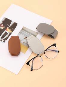 1pc Car Sunglasses Holder Glasses Hanger Clip For Car Sun Visor With Leather Adsorption Automotive Interior Accessories For All Eyeglasses