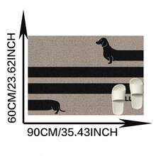 1pc Playful Dachshund Striped Doormat, Minimalist Dachshund Silhouette Doormat, Dachshund Fun Rug, Easy To Clean Durable, New Arrival Hot Selling, Suitable For Living Room, Entryway, Bedroom, Indoor Entrance, Rug, All Season, Best Seller, Unique Home Decor