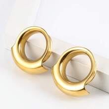 2pcs Meteorite Shaped Ear Gauges, Suitable For Stretched Earlobes, Stainless Steel Material, Ear Plugs, Body Piercing Jewelry