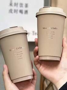 16-Ounce 20/50 Sets Of Disposable Milk Tea-Colored Paper Cups With LIDS And Gold-Embossed Fonts, Suitable For Both Hot And Cold Beverages, Including Milk Tea, Coffee, Tea, Refreshing Drinks, And Chilled Beverages - Lạc đà - Xem 11