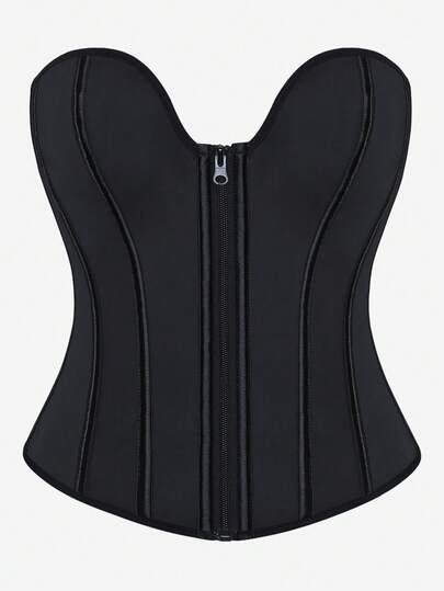 Đai nịt eo bằng cao su Latex có xương thép, đai nịt định hình cơ thể, đai nâng ngực hai lớp có móc và khóa kéo 3 hàng, đai nịt xương ngoài, áo định hình thon gọn cho lễ Halloween