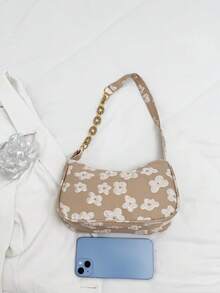 Bolso de hombro ligero y casual de unicolor, adecuado para el uso diario de las mujeres en primavera y verano - Caqui - Ver 7