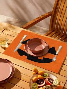 1 pièce/4 pièces/6 pièces/48 pièces Sets de table à motif de visage de citrouille d'Halloween, sets de table de décoration d'Halloween pour la maison, sets de table de décoration de fête d'Halloween, décoration d'automne et d'Halloween pour la maison, style vintage, matériau similaire au lin, fournitures de fête d'Halloween pour la maison, l'intérieur et l'extérieur, décoration thématique d'Halloween, décoration de pièce. Convient pour la décoration de cuisine à la maison et la décoration de fête d'Halloween