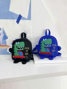 1 Pc New Fashion Academy Style Belt With Mini Cartoon Dinosaur Print Decorative Polyester Fabric Zipper Style Adjustable Shoulder Bag For Children For Primary School Students For Vacation Holiday For Outdoor For Back To School