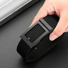 3 piezas Cinturón de lona con hebilla automática de moda para hombres, cinturón minimalista multiusos para aventuras al aire libre, regalo para padre/novio, accesorios de otoño-invierno, adecuado para adolescentes, jóvenes, hombres, uso casual, al aire libre, atlético, vacaciones, regalos de graduación, cumpleaños, uso diario, Halloween, casual, negocios, calle, bohemio, occidental, al aire libre, regalo para hombres, esposo, novio, padre, papá, Navidad