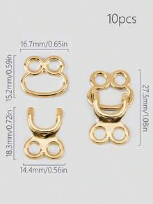 10pcs Of Metal Alloy Invisible Buckles, Hook Eye Buckles, Used For DIY Sewing, Invisible Closure Buckles For Pants, Skirts, Collars, Coats, Sewing Accessories, Sewing Supplies
