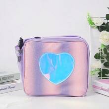 1 PC Laser-Printed Lunch Bag In Rainbow Colors, Suitable For Outdoor Picnics, Bento Boxes, Takeout, And As A Minimalist Shoulder Bag For School Or Work Lunches. Features A Simple Zipper Closure, Detachable Adjustable Shoulder Strap, And Fixed Handles. Ideal Gift Choice.