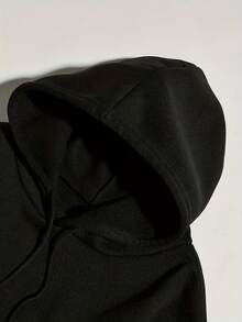 SADE Women's Casual Hoodie Long Sleeve Drawstring Hooded Plus Size Sweatshirt With Pockets Perfect For Fall/Winter - 黑色 - 查看 5