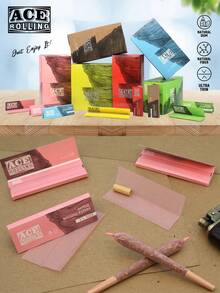 2000 fogli/50 libretti - Cartine per rollare sigarette 1 1/4 - Cartine per rollare rosa non candeggiata - Cartine per rollare con gomma arabica naturale - Cartine per rollare rosa 44*77 MM - Carta per sigarette classica extra sottile che brucia in modo uniforme.