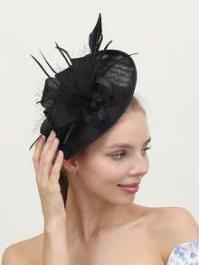 1pc Halloween Headwear Fascinator Headband Clip Hair Accessories For Women Kentucky Headwear Derby Pillbox Hat For Artificial Feathers Cocktail Wedding Tea Party Hat, Autumn, Top Hat, Rave, Bride To Be, Tiny Hats, Mini Fascinator, Mini Top Hat , Mini Cap, Gifts