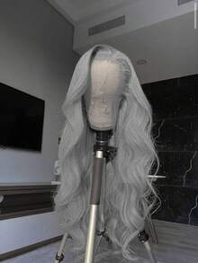 Grey 13x4 HD Transparent Body Wave Lace Front Wigs Human Hair Pre Plucked Bleached Knots 180 Density Brazilian Virgin Glueless Wigs Human Hair With Baby Hair Water Wave Human Hair Wig For Women 40inch - Grey - View 1