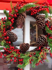 8pcs Christmas Artificial Red Berry Decorations, Red Fruit DIY, Artificial Red Berry Stems Christmas Fake Plants Berry Pine Branches DIY Christmas Decorations Christmas Tree Decorations Red Fruit Christmas Tree Home Decor Room Decor Winter