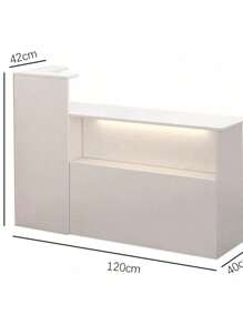 Organizador de mostrador de recepción 120cm blanco simple | Gran capacidad para oficinas y negocios | Multifuncional con superficie resistente y cajones cerrados, perfecto para archivos y dispositivos - Blanco - Ver 2