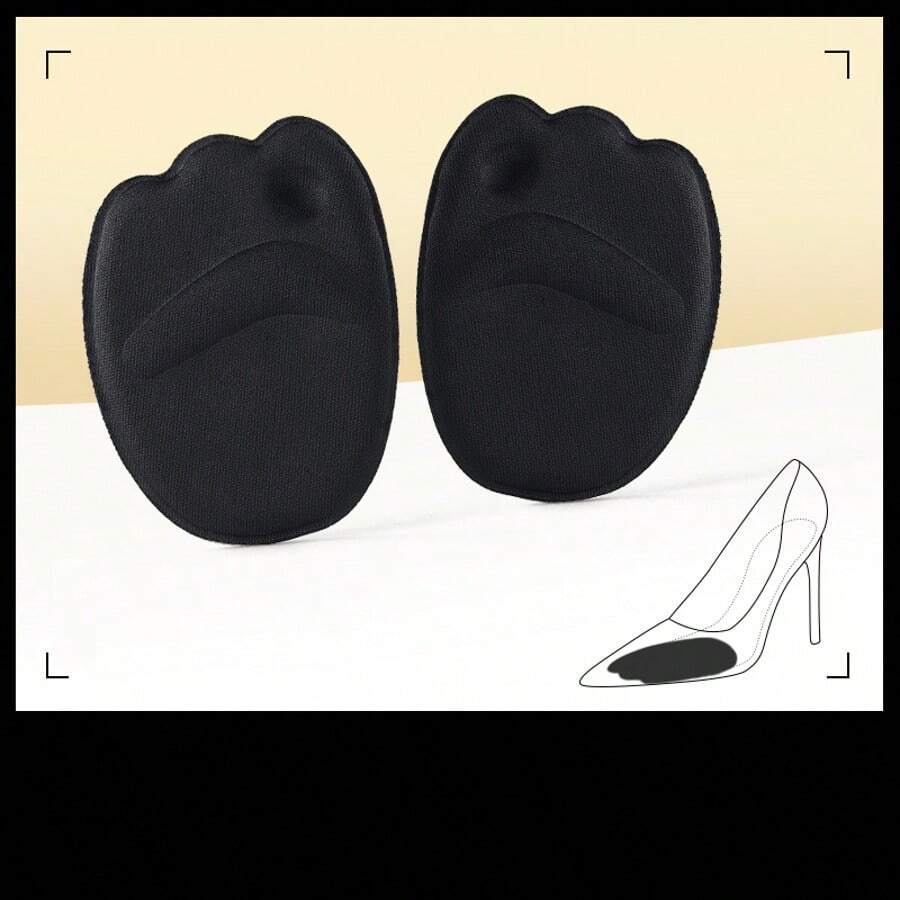 Forefoot Cushioning Insole - Relieves Foot Pain, Washable And Reusable, Ideal For High Heels - Black - View 1