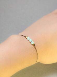 1pc Aquamarine Bracelet Women's Bracelet 21st Birthday Gift Aquamarine Jewelry March Birthstone Gift Pisces Jewelry - Baby Blue - View 2