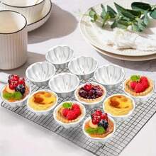 1 قطعة/5 قطع/10 قطع قالب كأس البودنج، قالب كيك مصنوع من الألمنيوم مموج صغير، مجموعة 1 قطعة، قابل للإزالة من الأسفل، مناسب لخبز كعكة الموس والكيك والكيك الجبني وكيك الزبدة، مناسب للخبز DIY، عيد الميلاد، عيد الفصح، عيد الحب