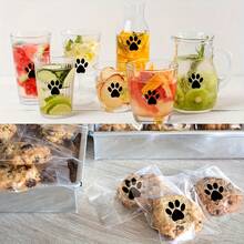 500-Pack Clear Paw Prints - Strong Self-Adhesive Pet Stickers, No-Mess Removal, For Dog & Cat Decor, Birthday Parties, Gift Tags, Business Labels - (1 Roll Of 500), Pet Accessories, Party Decorations, Playful Design, Durable Stickers, Adhesive Decals, Party Planners