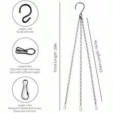 Hanging Basket Chain Planter Hanger 5 Pack 23 Inch Black Hanging Basket Chains Flower Plant Pot Replacement Chain For Bird Feeder Planters Lanterns And Ornaments