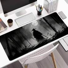 Oversized Watercolor Samurai Mouse Pad, Gaming Desk Mat, Large Keyboard Pad, Washable, Rubber Non-Slip Bottom, Stitched Edges, Gift Mouse Pad, Desk Protector, Study Pad, Multiple Sizes Available, Computer Keyboard Mat, Laptop Pad Desk Accessories Office Supplies Office Office Desk Accessories Mousepad Mouse Pad For Desk - Ink Warrior - View 9
