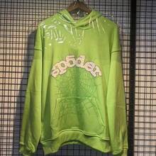 Spider Web Fashion Hip-Hop Printed Flower Hoodie, European And American  Brand Large-Sized Loose Men's And Women's Hooded Sweatshirt Set - Green - View 6