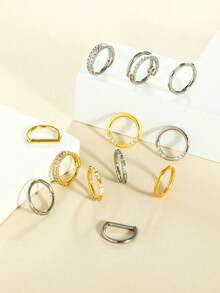 20 modelos de anillos de nariz de titanio G23 con circonita incrustada para mujeres, 16G, adecuados para el septo nasal, el labio, el trago, la hélice, la aurícula, el cartílago de la oreja, el oído, el aro de la oreja, joyería de perforación, diámetro de 8 mm en plata y oro, adecuados para uso diario, fiestas, vacaciones, trajes de baño, tomar el sol, bares, bailes, reuniones, San Valentín, para hombres y mujeres