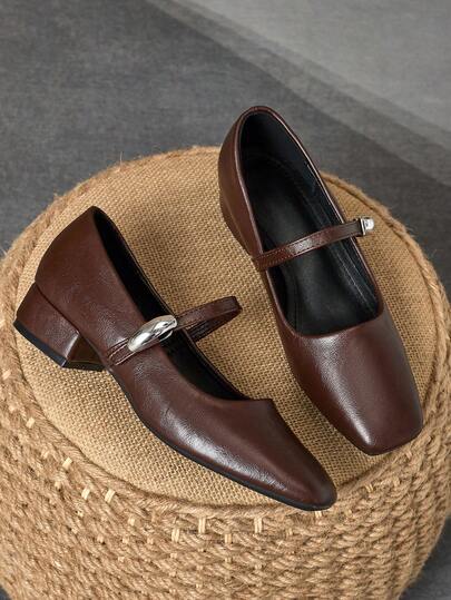 MonaNise نساء 3 سم كعب مغطى بالقماش أسود عصري متعدد الاستخدامات، أزرق داكن، بني، بوردو، ماري جين منخفض كتلي كعب أنيق مسطح