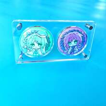 Acrylic Display Stand For Anime Character Badges, Suitable For 58mm Badges, Multiple Styles Available, High Transparency Anti-Dust Thickened, Can Be Used To Display Badges For Gumi And Guzi Series - Black and White - View 6