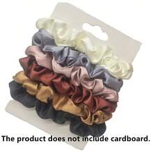12/10/6pcs Versatile Satin Solid Color Sage Green Scrunchies Hair Accessories, Multi-Color, Simple & Lightweight, Suitable For All Seasons, Hair Ties, Scrunchy Hair Ties, Sport ,Head Piece - Sage Green - View 9