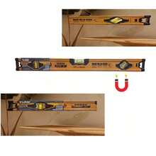 Nivel magnético de 50cm, burbuja de alta precisión con regla, herramienta esencial para construcción y carpintería, fácil de usar, medición exacta, resistente y duradera - Amarillo - Ver 2