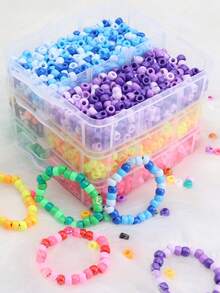 480 Stücke/1.100 Stücke/2.200 Stücke/3.400 Stücke Pony Perlen, Pony Perlen Set, einfach zu lagernde Pony Perlen im Großpackung, Freundschaftsarmband Bastelset, Perlen für Schmuckherstellung