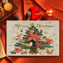 4件套圣诞主题餐垫，以简约的圣诞树和松鼠图案为特色，饰有圣诞球和鲜花，适合日常用餐、节日餐桌装饰、厨房装饰和家庭聚会装饰。它也是节日餐桌装饰的绝佳选择，最适合圣诞节使用。 - 彩色 - 查看 10