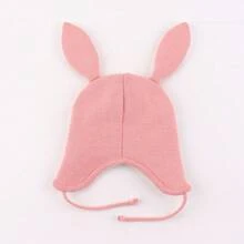 Baby Winter Hat With Earfalp Toddler Girls Boys Bunny Ears Beanie Kids Warm Fleece Lined Knit Hat